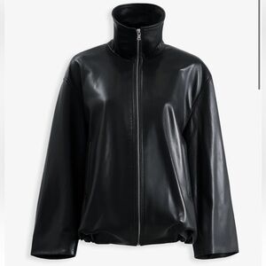 Nour Hammour Noah Easy Leather Jacket Coat Black Sz Medium M NWT